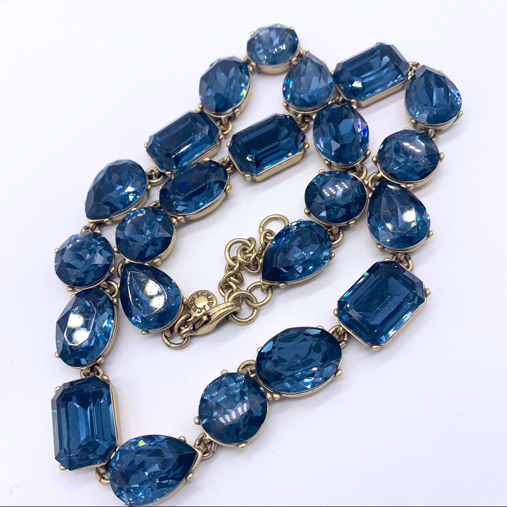 J. Crew Blue Jeweled Link Necklace